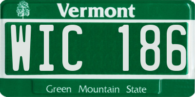 VT license plate WIC186