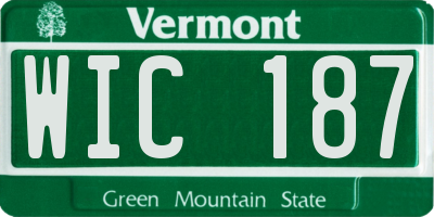 VT license plate WIC187