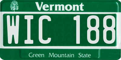 VT license plate WIC188