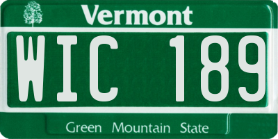 VT license plate WIC189