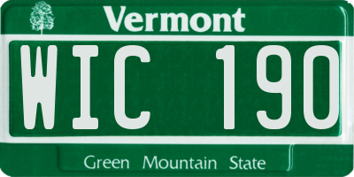 VT license plate WIC190