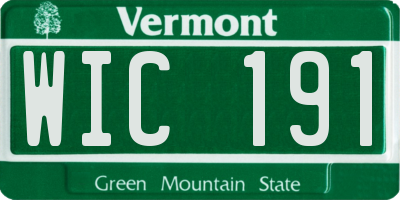 VT license plate WIC191