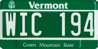 VT license plate WIC194