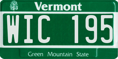 VT license plate WIC195