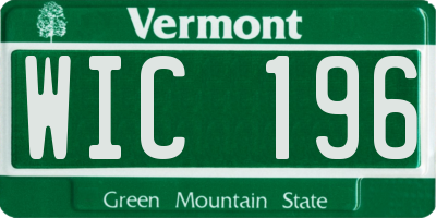 VT license plate WIC196