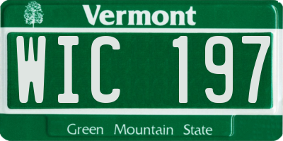VT license plate WIC197