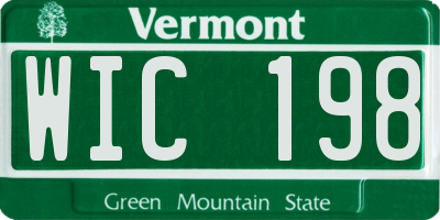 VT license plate WIC198