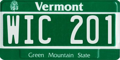VT license plate WIC201