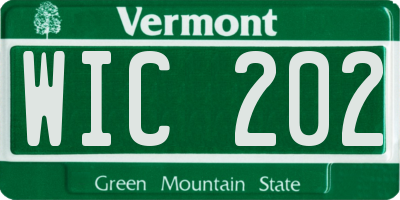 VT license plate WIC202