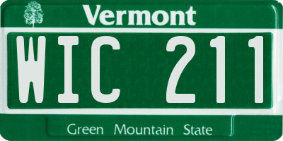 VT license plate WIC211