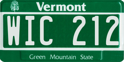 VT license plate WIC212