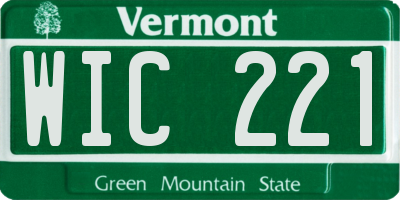VT license plate WIC221