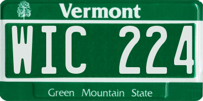 VT license plate WIC224