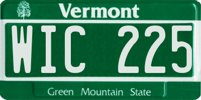 VT license plate WIC225
