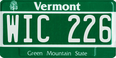 VT license plate WIC226