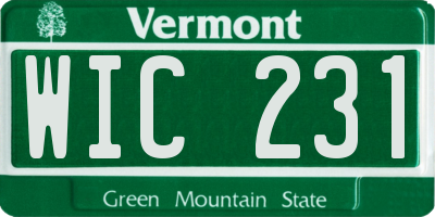 VT license plate WIC231