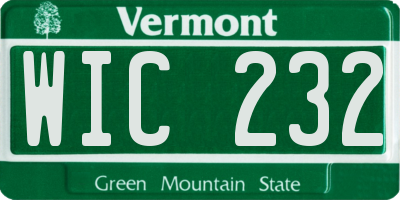 VT license plate WIC232