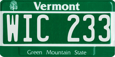 VT license plate WIC233