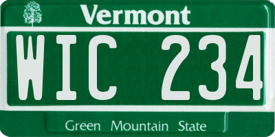 VT license plate WIC234