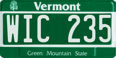 VT license plate WIC235