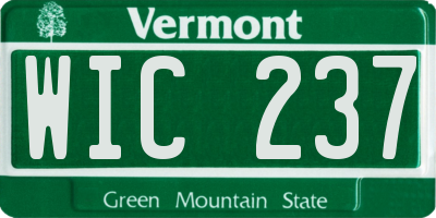 VT license plate WIC237