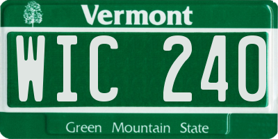 VT license plate WIC240