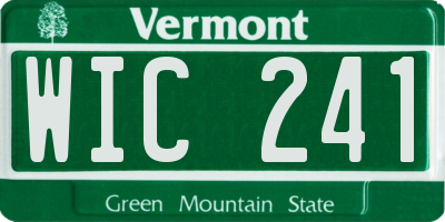 VT license plate WIC241