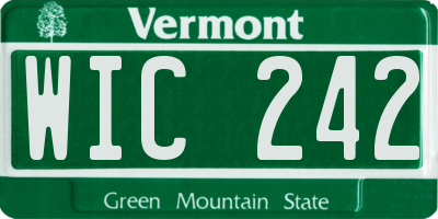 VT license plate WIC242