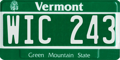 VT license plate WIC243