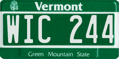 VT license plate WIC244
