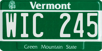 VT license plate WIC245