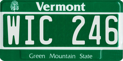 VT license plate WIC246