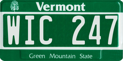 VT license plate WIC247