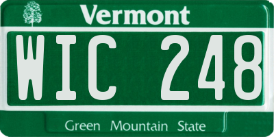 VT license plate WIC248