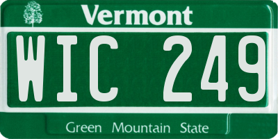 VT license plate WIC249
