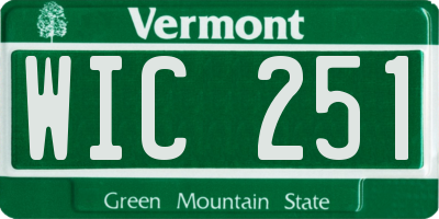 VT license plate WIC251