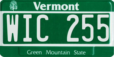 VT license plate WIC255