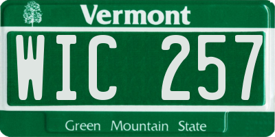 VT license plate WIC257