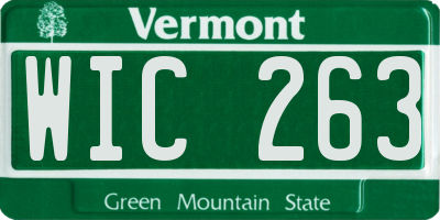 VT license plate WIC263