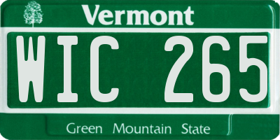 VT license plate WIC265