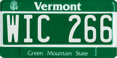 VT license plate WIC266