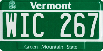 VT license plate WIC267