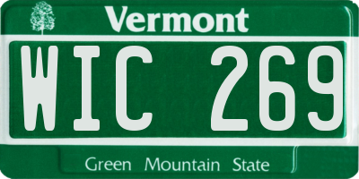 VT license plate WIC269