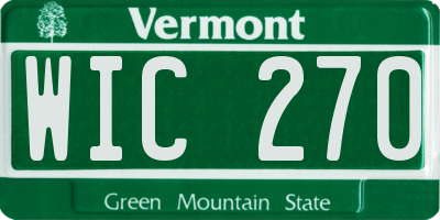 VT license plate WIC270