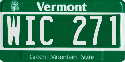 VT license plate WIC271