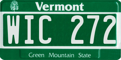 VT license plate WIC272