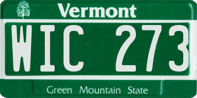 VT license plate WIC273