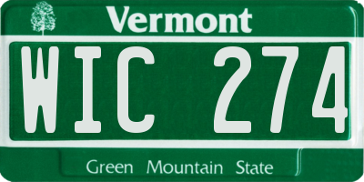 VT license plate WIC274