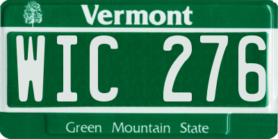 VT license plate WIC276