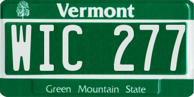 VT license plate WIC277